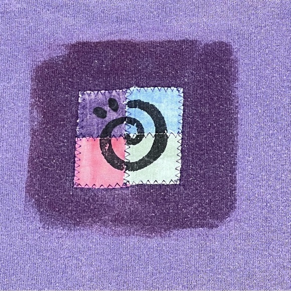 VTG NU VIEWS Purple Multi Color Artsy Design Long Sleeve Sweatshirt Women's XL - Picture 14 of 16